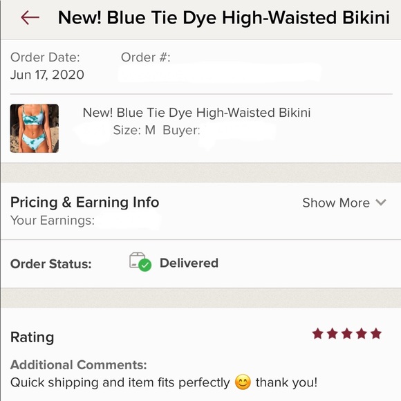 Last One! New! Blue Tie Dye High-Waisted Bikini - Picture 6 of 6